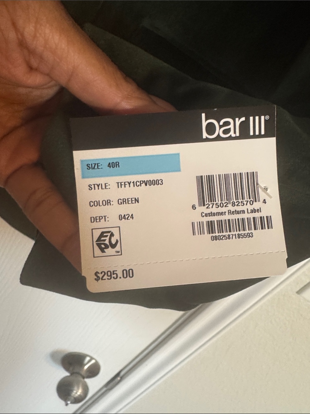 Bar III Dark Green Men's Blazer - Picture 2 of 4